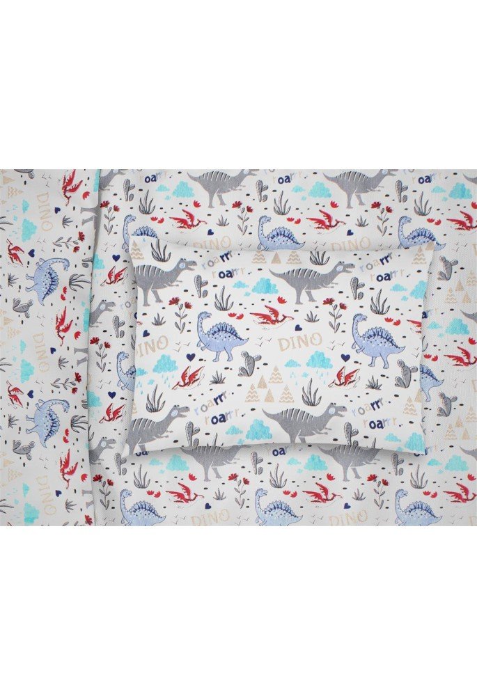 ΜΑΞΙΛΑΡΟΘΗΚΗ ΕΜΠΡΙΜΕ bebe Dino 309 35X45 White-Blue Cott/Pol 70/30 ΜΑΞΙΛΑΡΟΘΗΚΗ ΕΜΠΡΙΜΕ bebe Dino 309 35X45 White-Blue Cott/Pol 70/30