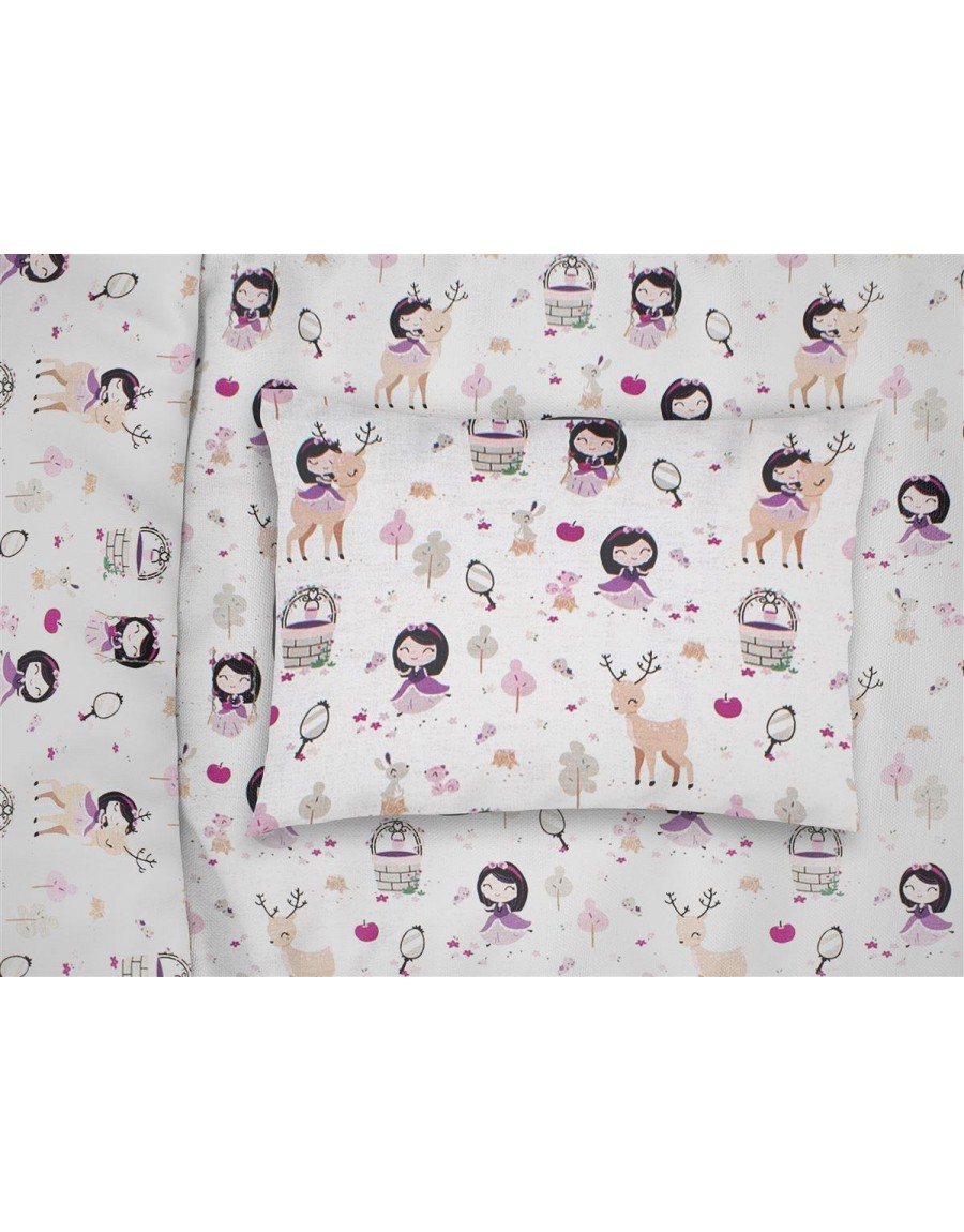 ΜΑΞΙΛΑΡΟΘΗΚΗ ΕΜΠΡΙΜΕ kids Lily & Deer 179 50X70 White-Pink Cotton 100%