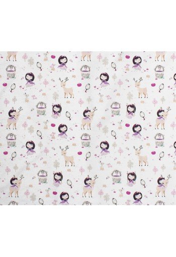 ΠΑΝΑ ΧΑΣΕΣ bebe Lily & Deer 179 80X80 White-Pink Cotton 100% ΠΑΝΑ ΧΑΣΕΣ bebe Lily & Deer 179 80X80 White-Pink Cotton 100%