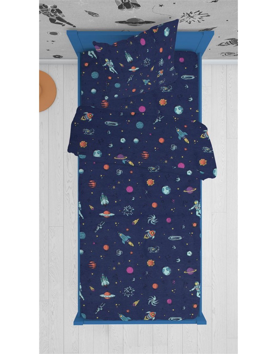 ΠΑΠΛΩΜΑΤΟΘΗΚΗ ΕΜΠΡΙΜΕ kids Space 189 160X240 Blue Cotton 100%