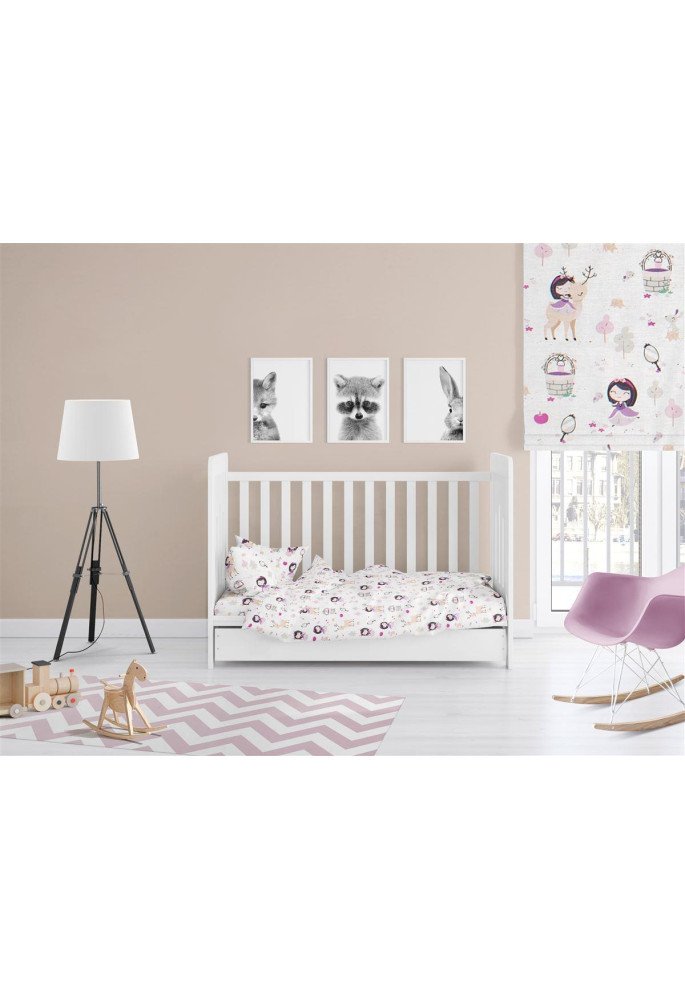 ΣΕΝΤΟΝΙΑ ΕΜΠΡΙΜΕ ΣΕΤ 3 τεμ bebe Lily & Deer 179 120X160 White-Pink Cotton 100%