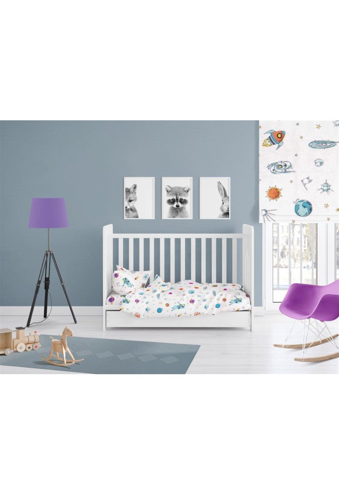 ΚΑΤΩΣΕΝΤΟΝΟ ΜΕ ΛΑΣΤΙΧΟ bebe Space 188 0,70X1,40X0,15 White Cotton 100%