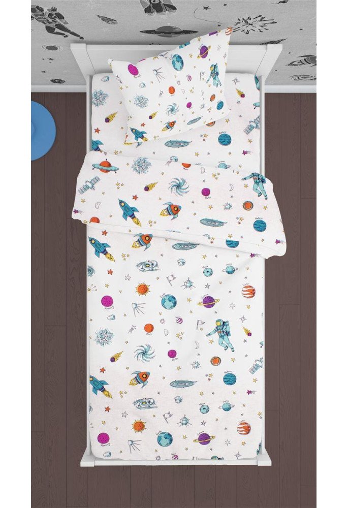 ΠΑΠΛΩΜΑΤΟΘΗΚΗ ΕΜΠΡΙΜΕ kids Space 188 160Χ240 White Cotton 100%