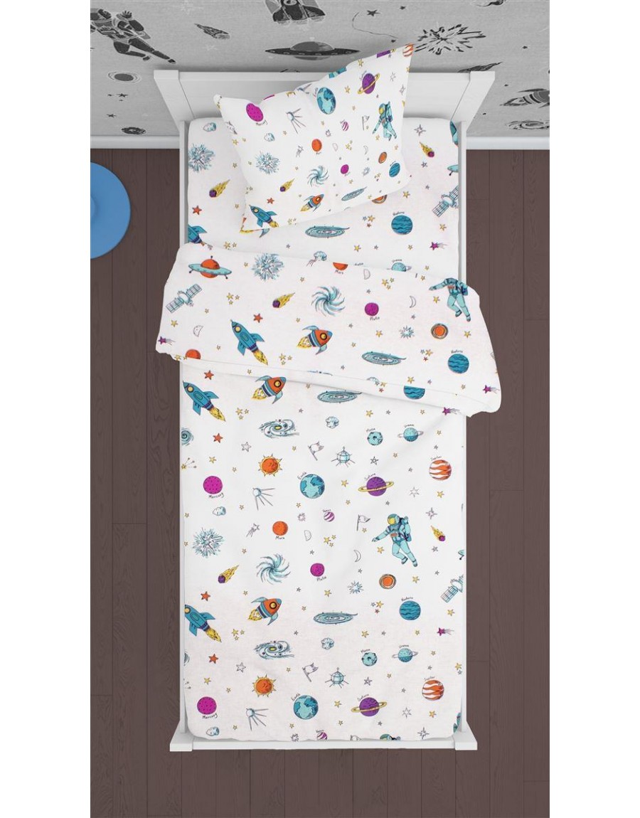 ΠΑΠΛΩΜΑΤΟΘΗΚΗ ΕΜΠΡΙΜΕ kids Space 188 160Χ240 White Cotton 100%