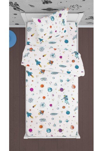 ΣΕΝΤΟΝΙΑ ΕΜΠΡΙΜΕ ΣΕΤ 3 τεμ kids Space 188 160X240 White Cotton 100% ΣΕΝΤΟΝΙΑ ΕΜΠΡΙΜΕ ΣΕΤ 3 τεμ kids Space 188 160X240 White Cotton 100%