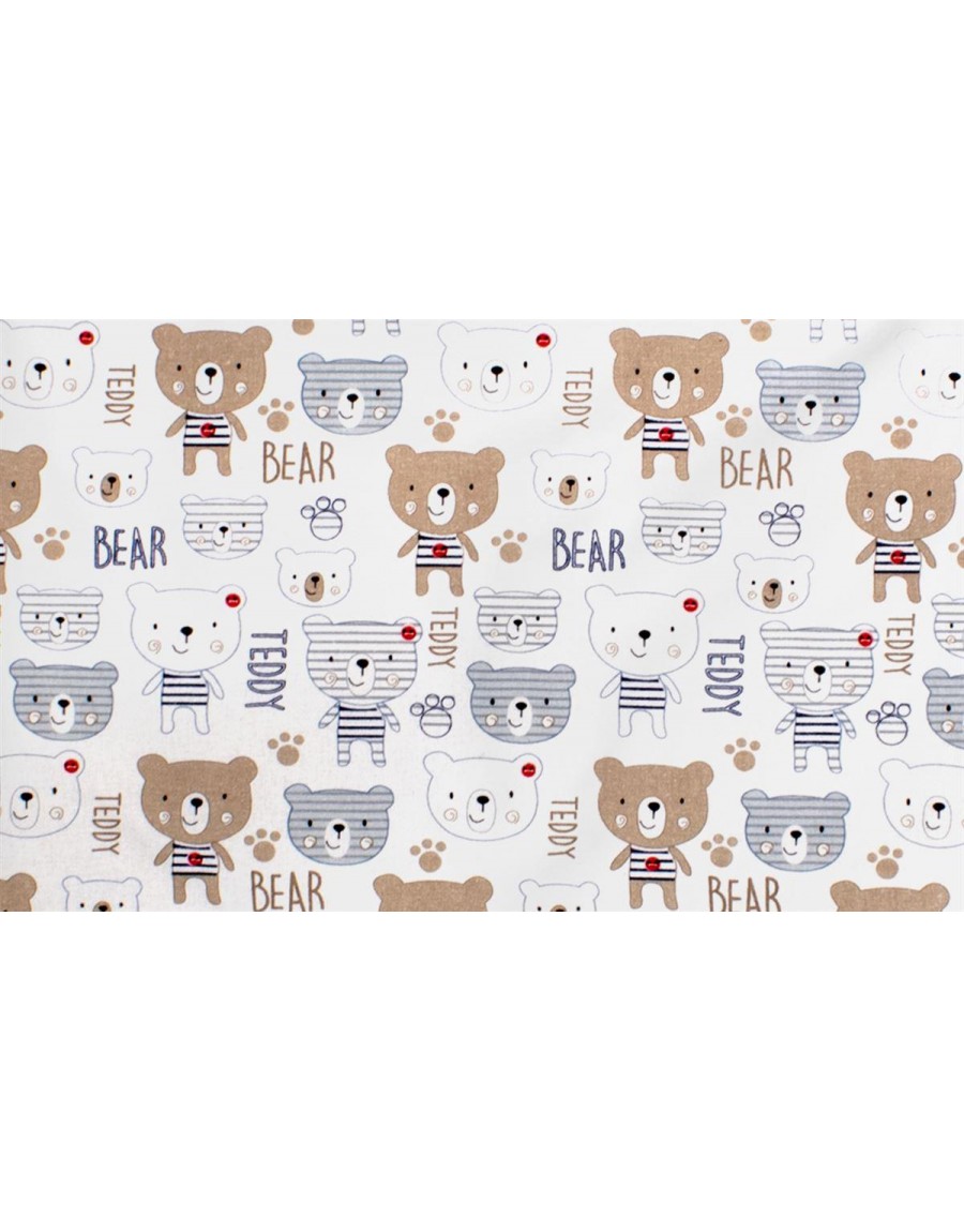 ΣΕΝΤΟΝΑΚΙ ΛΙΚΝΟΥ bebe Teddy 163 80X110 White-Beige Flannel Cotton 100%