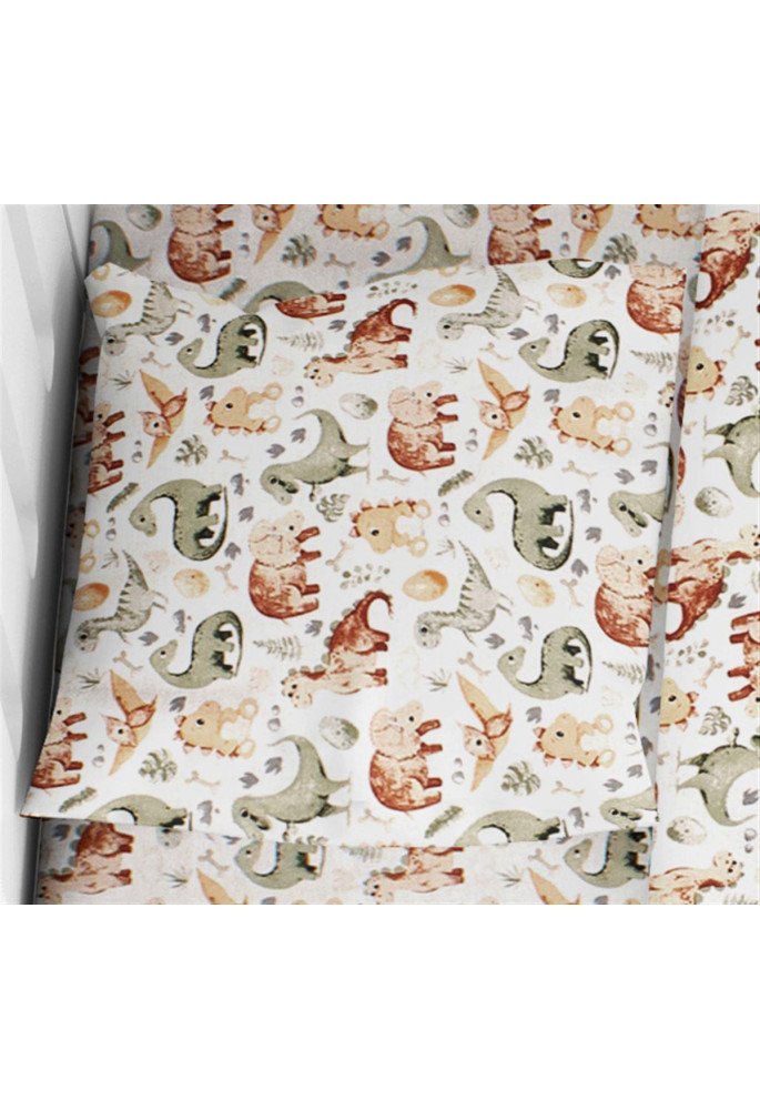 ΜΑΞΙΛΑΡΟΘΗΚΗ ΕΜΠΡΙΜΕ bebe Dinosaur 515 35X45 Beige 100% Cotton