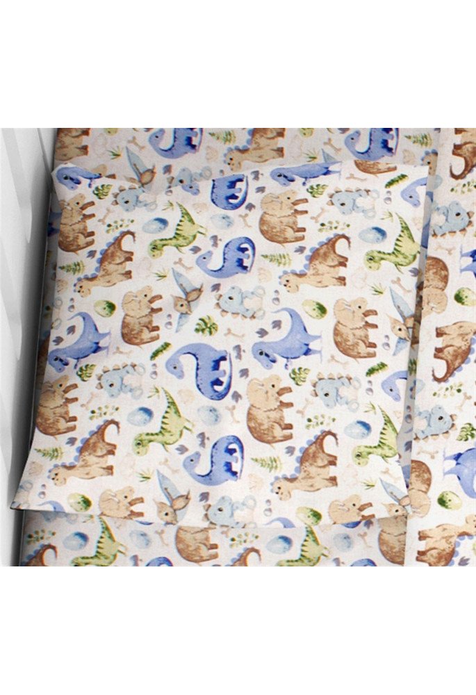 ΜΑΞΙΛΑΡΟΘΗΚΗ ΕΜΠΡΙΜΕ bebe Dinosaur 517 35X45 Sky Blue 100% Cotton