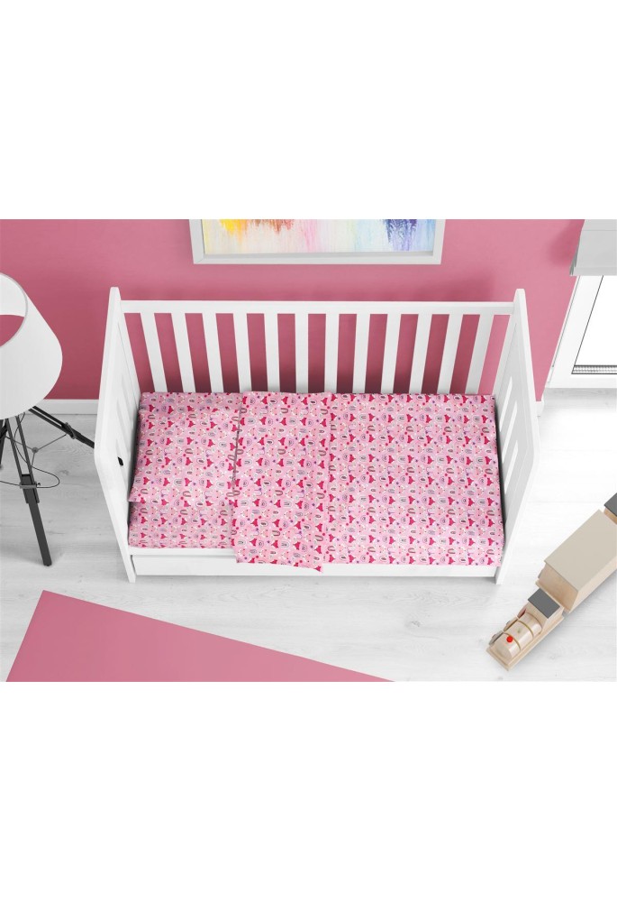 ΠΑΠΛΩΜΑΤΟΘΗΚΗ ΕΜΠΡΙΜΕ bebe Fox 525 120X160 Pink 100% Cotton ΠΑΠΛΩΜΑΤΟΘΗΚΗ ΕΜΠΡΙΜΕ bebe Fox 525 120X160 Pink 100% Cotton