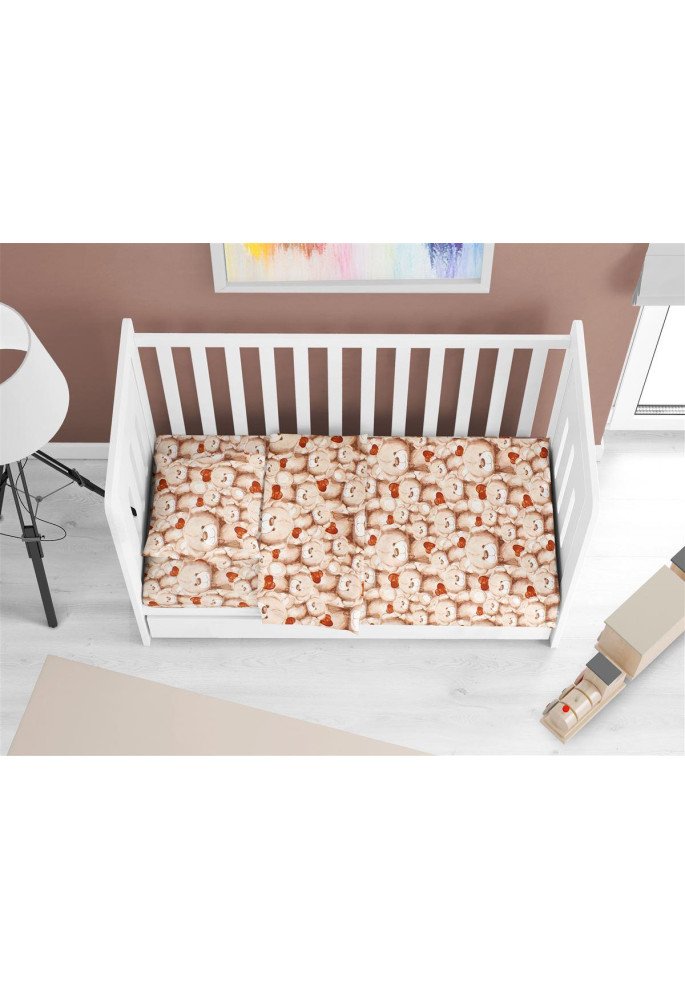 ΚΑΤΩΣΕΝΤΟΝΟ ΜΕ ΛΑΣΤΙΧΟ bebe Teddy Bear 535 0,70X1,40X0,15 Beige 100% Cotton