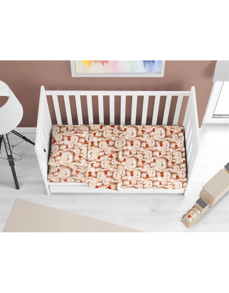 ΚΑΤΩΣΕΝΤΟΝΟ ΜΕ ΛΑΣΤΙΧΟ bebe Teddy Bear 535 0,70X1,40X0,15 Beige 100% Cotton