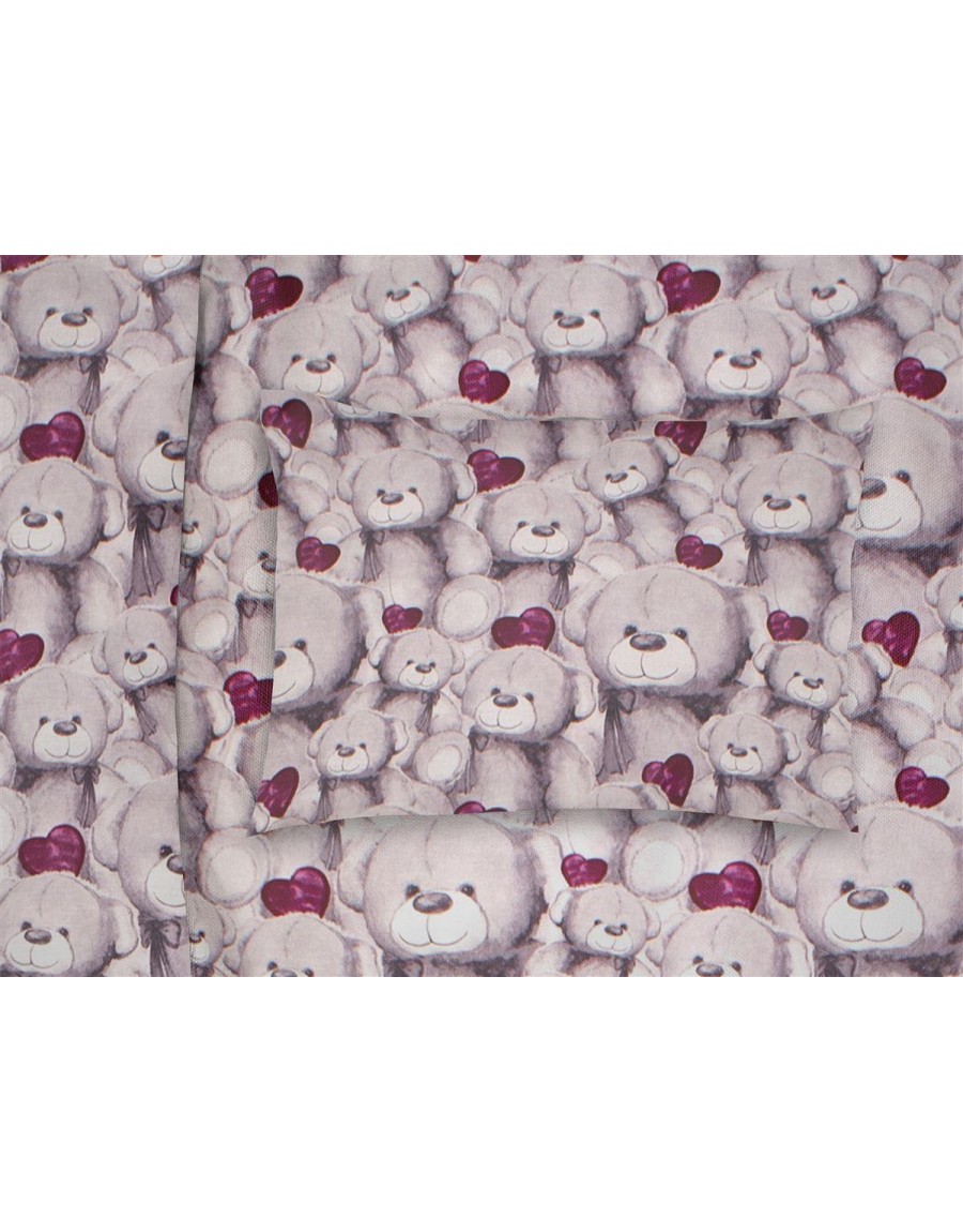 ΜΑΞΙΛΑΡΟΘΗΚΗ ΕΜΠΡΙΜΕ kids Teddy Bear 536 50X70 Purple 100% Cotton