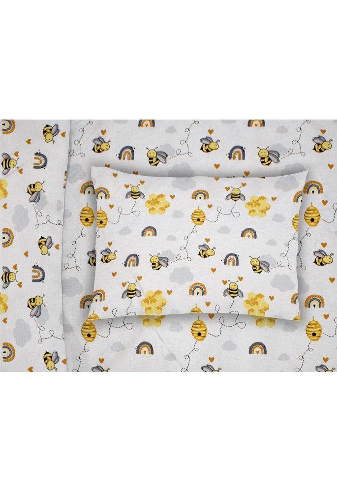 ΜΑΞΙΛΑΡΟΘΗΚΗ ΕΜΠΡΙΜΕ bebe Honey Bee 545 35X45 White-Yellow 100% Cotton