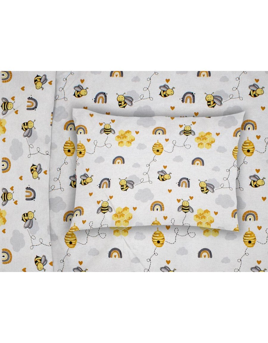 ΜΑΞΙΛΑΡΟΘΗΚΗ ΕΜΠΡΙΜΕ bebe Honey Bee 545 35X45 White-Yellow 100% Cotton