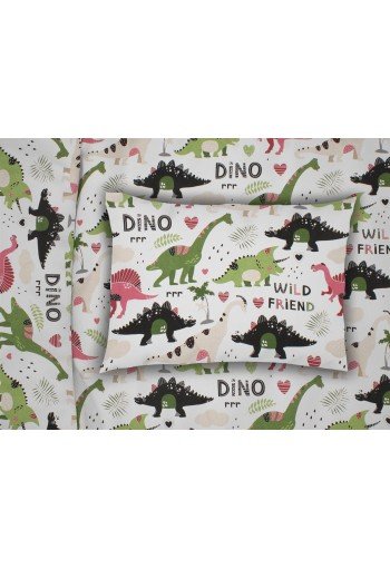 ΜΑΞΙΛΑΡΟΘΗΚΗ ΕΜΠΡΙΜΕ kids Dinosaur 518 50X70 Multi-Colour 100% Cotton ΜΑΞΙΛΑΡΟΘΗΚΗ ΕΜΠΡΙΜΕ kids Dinosaur 518 50X70 Multi-Colour 100% Cotton