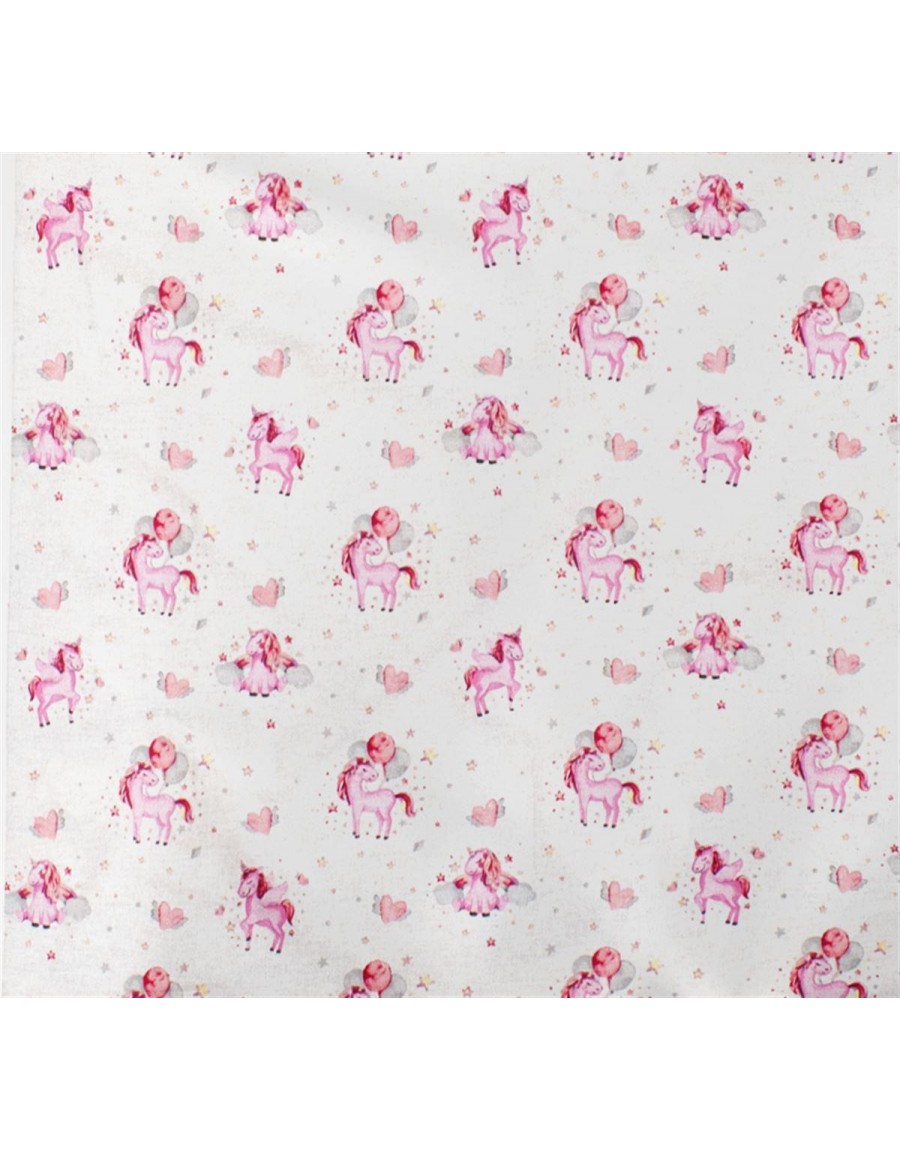 ΠΑΝΑ ΧΑΣΕ bebe Unicorn 208 80X80 White-Pink Cotton 100%