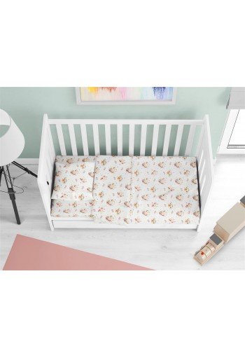 ΠΑΠΛΩΜΑ ΕΜΠΡΙΜΕ bebe Unicorn 209 120X160 White-Salmon Cotton 100% ΠΑΠΛΩΜΑ ΕΜΠΡΙΜΕ bebe Unicorn 209 120X160 White-Salmon Cotton 100%