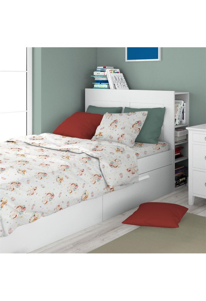 ΠΑΠΛΩΜΑΤΟΘΗΚΗ ΕΜΠΡΙΜΕ kids Unicorn 209 160X240 White-Salmon Cotton 100%