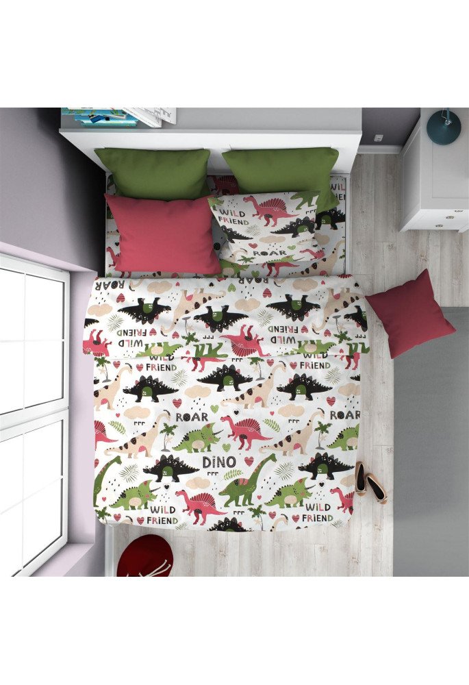 ΠΑΠΛΩΜΑ ΕΜΠΡΙΜΕ kids Dinosaur 518 160X240 Multi-Colour 100% Cotton