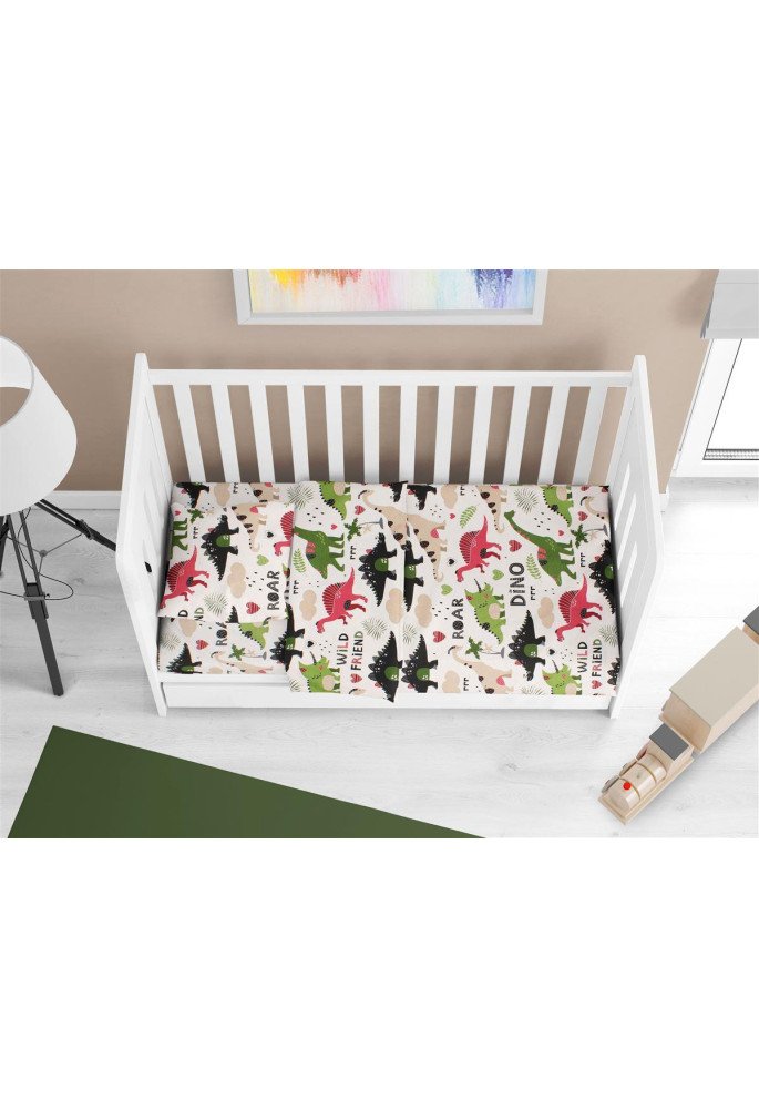 ΠΑΠΛΩΜΑΤΟΘΗΚΗ ΕΜΠΡΙΜΕ bebe Dinosaur 518 120X160 Multi-Colour 100% Cotton