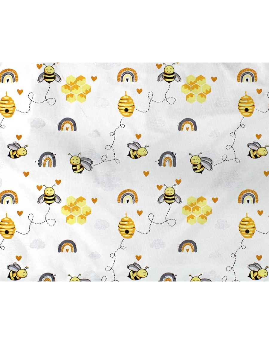 ΣΕΝΤΟΝΑΚΙ ΛΙΚΝΟΥ bebe Honey Bee 545 80X110 White-Yellow 100% Cotton