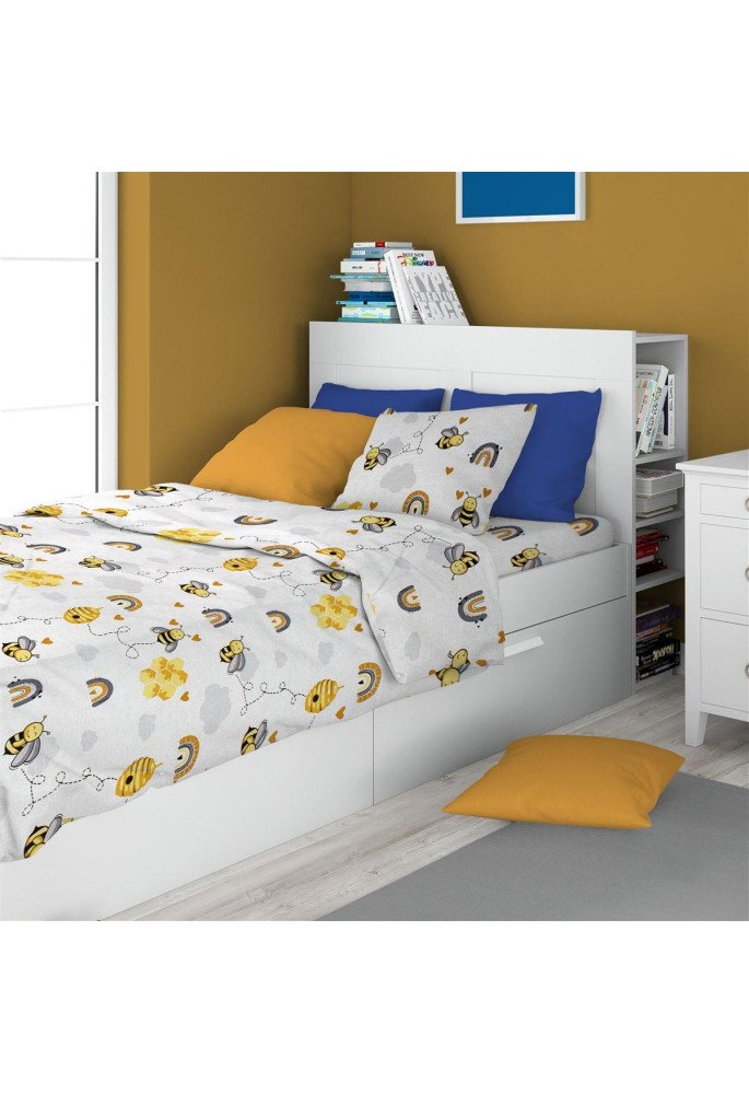 ΣΕΝΤΟΝΙΑ ΕΜΠΡΙΜΕ ΣΕΤ 2 τεμ kids Honey Bee 545 160X240 White-Yellow 100% Cotton