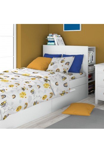 ΣΕΝΤΟΝΙΑ ΕΜΠΡΙΜΕ ΣΕΤ 3 τεμ kids Honey Bee 545 160X240 White-Yellow 100% Cotton ΣΕΝΤΟΝΙΑ ΕΜΠΡΙΜΕ ΣΕΤ 3 τεμ kids Honey Bee 545 160X240 White-Yellow 100% Cotton