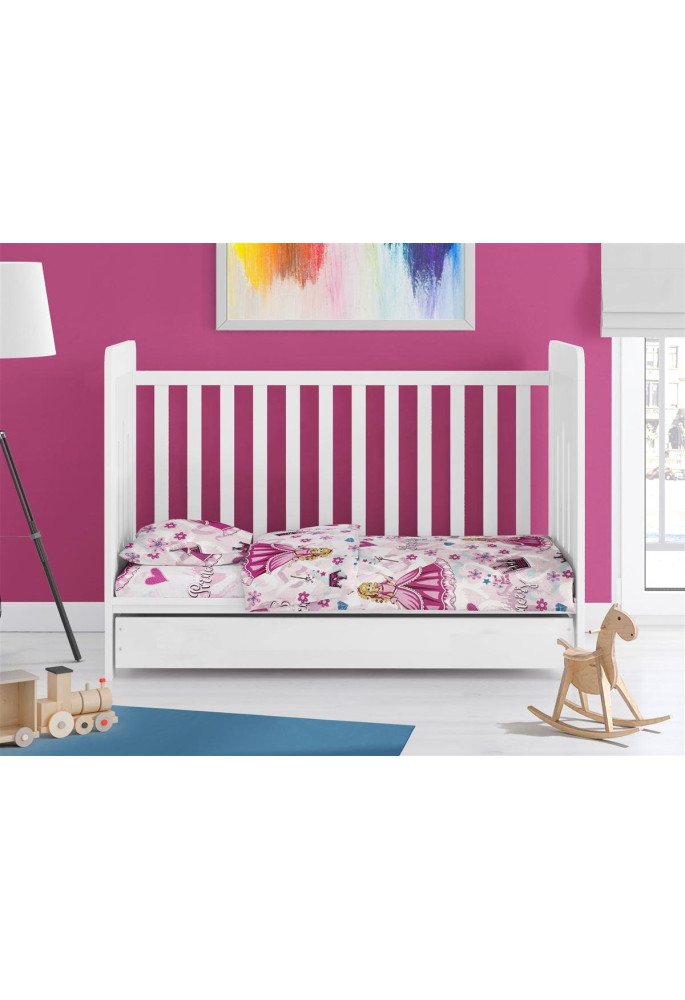 ΚΑΤΩΣΕΝΤΟΝΟ ΜΕ ΛΑΣΤΙΧΟ bebe Princess 390 0,70X1,40X0,15 Pink 70/30 Cott/Pol