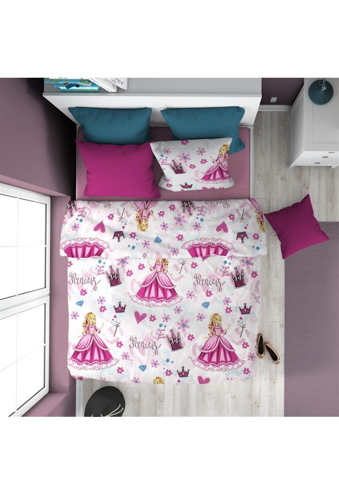 ΠΑΠΛΩΜΑ ΕΜΠΡΙΜΕ kids Princess 390 160X240 Pink 70/30 Cott/Pol