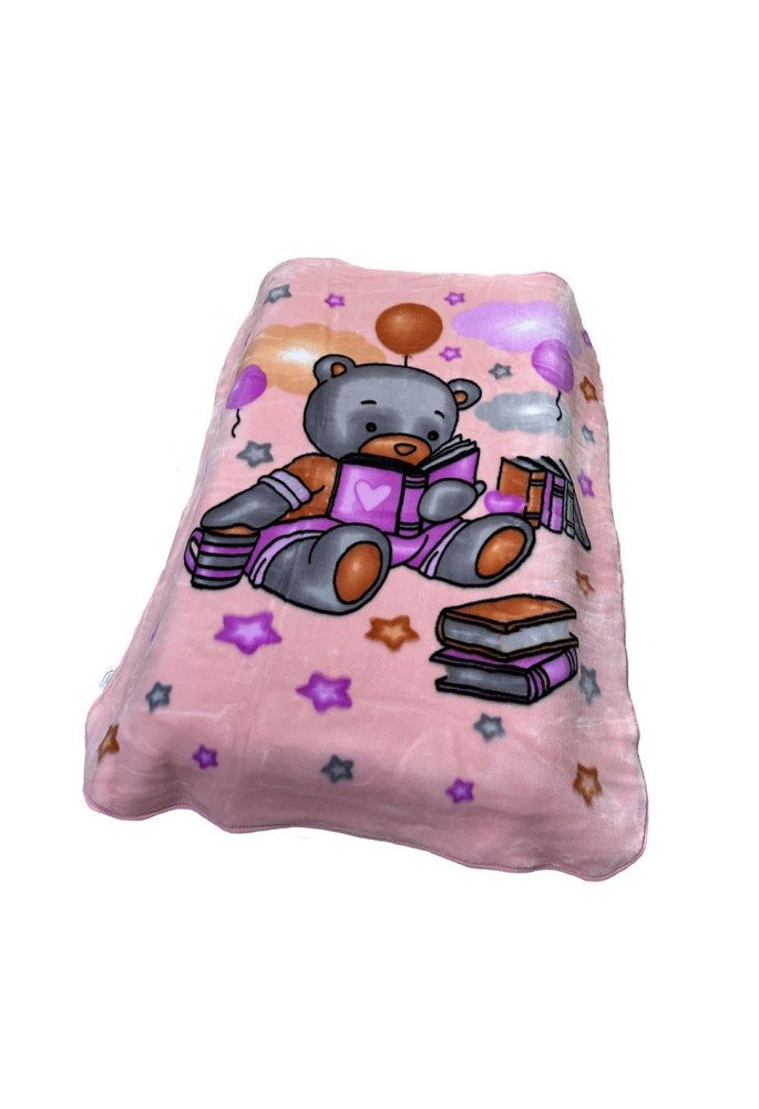 ΚΟΥΒΕΡΤΑ ΒΕΛΟΥΤΕ ΠΟΛΥΤΕΛΕΙΑΣ bebe Studying Bear 37 110X140 Baby Pink 100% Polyester