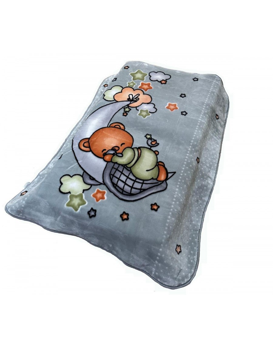 ΚΟΥΒΕΡΤΑ ΒΕΛΟΥΤΕ ΠΟΛΥΤΕΛΕΙΑΣ bebe Crescent Moon 33 110X140 Light Grey 100% Polyester