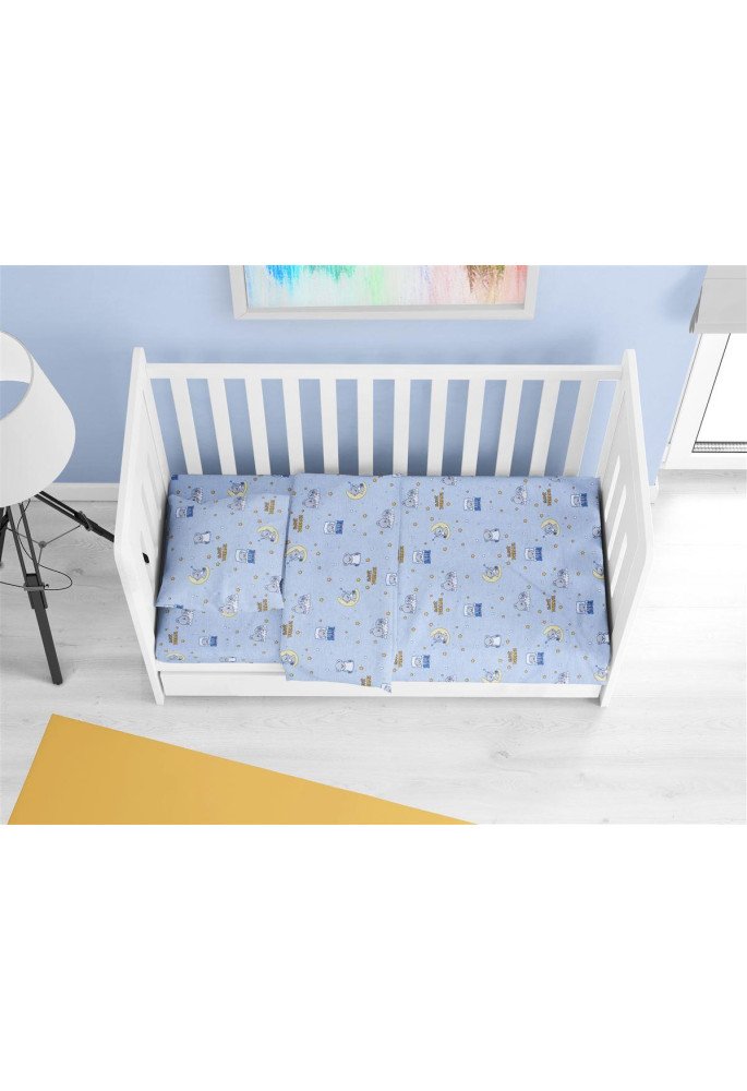 ΚΑΤΩΣΕΝΤΟΝΟ ΜΕ ΛΑΣΤΙΧΟ bebe Sweet Dreams 551 0,70X1,40X0,15 Sky Blue 100% Cotton