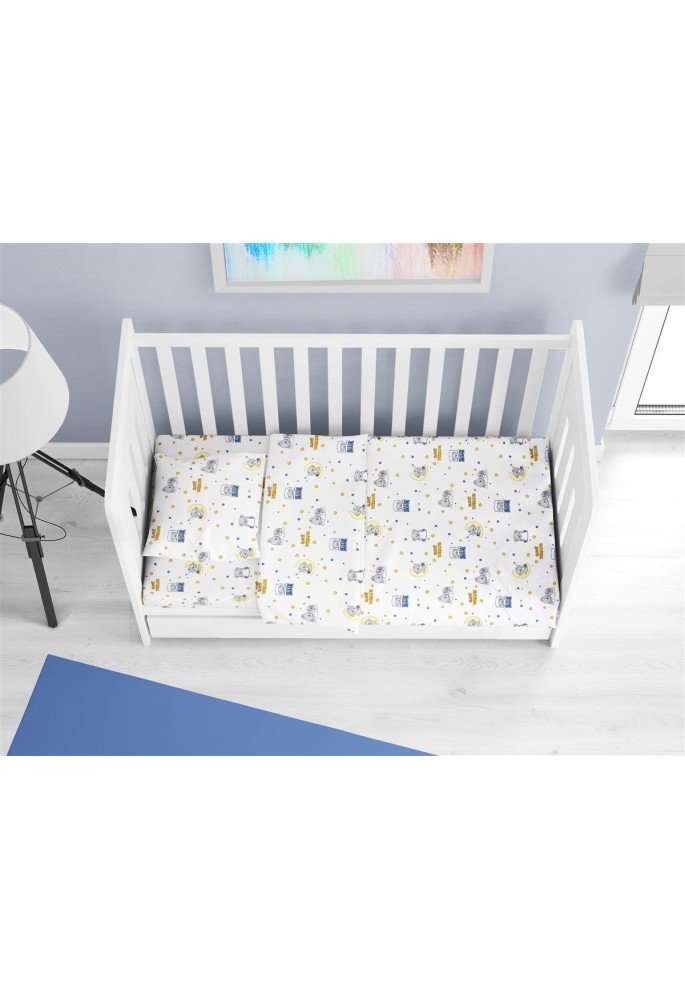 ΚΑΤΩΣΕΝΤΟΝΟ ΜΕ ΛΑΣΤΙΧΟ bebe Sweet Dreams 554 0,70X1,40X0,15 White-Sky Blue 100% Cotton ΚΑΤΩΣΕΝΤΟΝΟ ΜΕ ΛΑΣΤΙΧΟ bebe Sweet Dreams 554 0,70X1,40X0,15 White-Sky Blue 100% Cotton