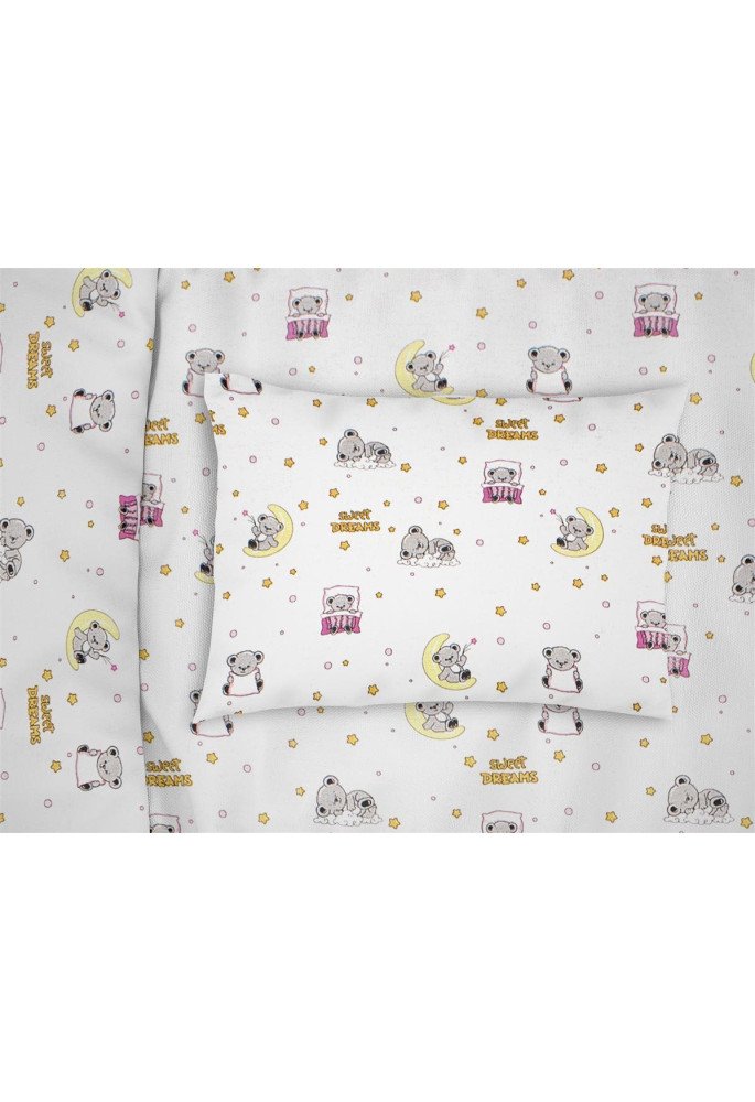 ΜΑΞΙΛΑΡΟΘΗΚΗ ΕΜΠΡΙΜΕ bebe Sweet Dreams 553 35X45 White-Pink 100% Cotton