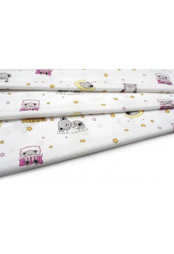 ΠΑΝΑ ΧΑΣΕ bebe Sweet Dreams 553 80X80 White-Pink 100% Cotton ΠΑΝΑ ΧΑΣΕ bebe Sweet Dreams 553 80X80 White-Pink 100% Cotton