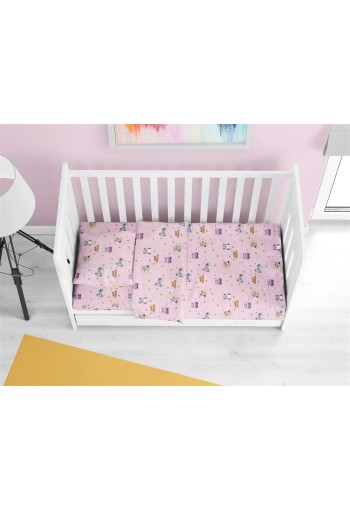 ΠΑΠΛΩΜΑ ΕΜΠΡΙΜΕ bebe Sweet Dreams 550 120X160 Pink 100% Cotton ΠΑΠΛΩΜΑ ΕΜΠΡΙΜΕ bebe Sweet Dreams 550 120X160 Pink 100% Cotton