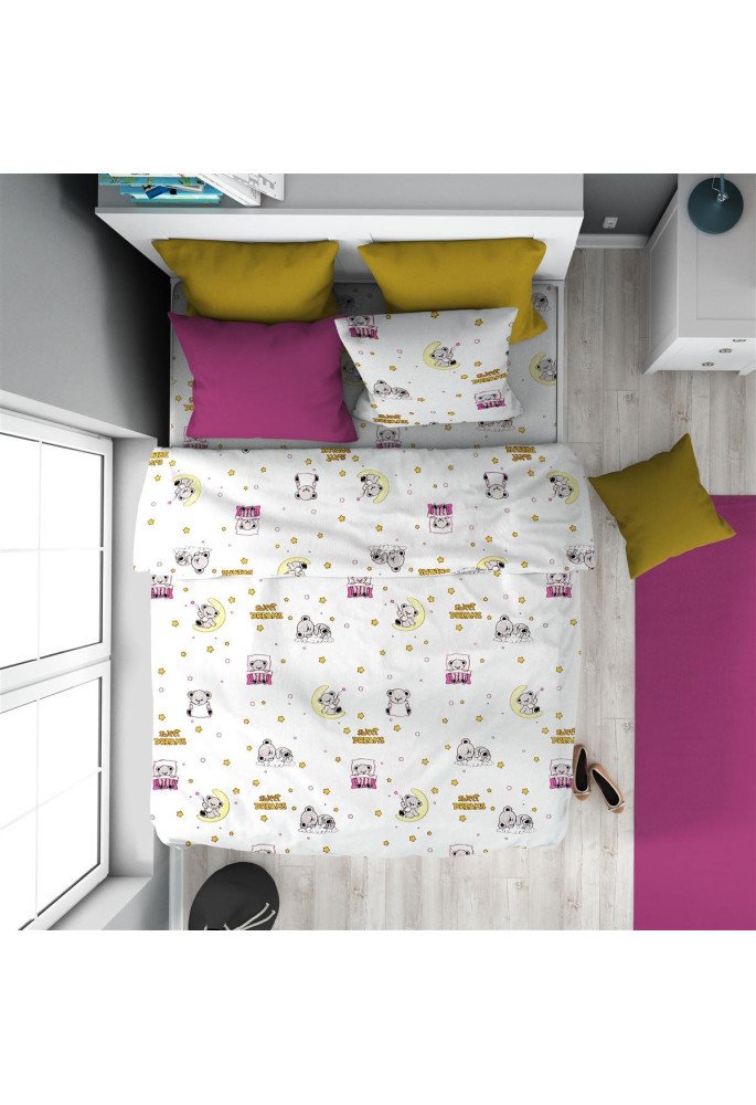 ΠΑΠΛΩΜΑ ΕΜΠΡΙΜΕ kids Sweet Dreams 553 160X240 White-Pink 100% Cotton