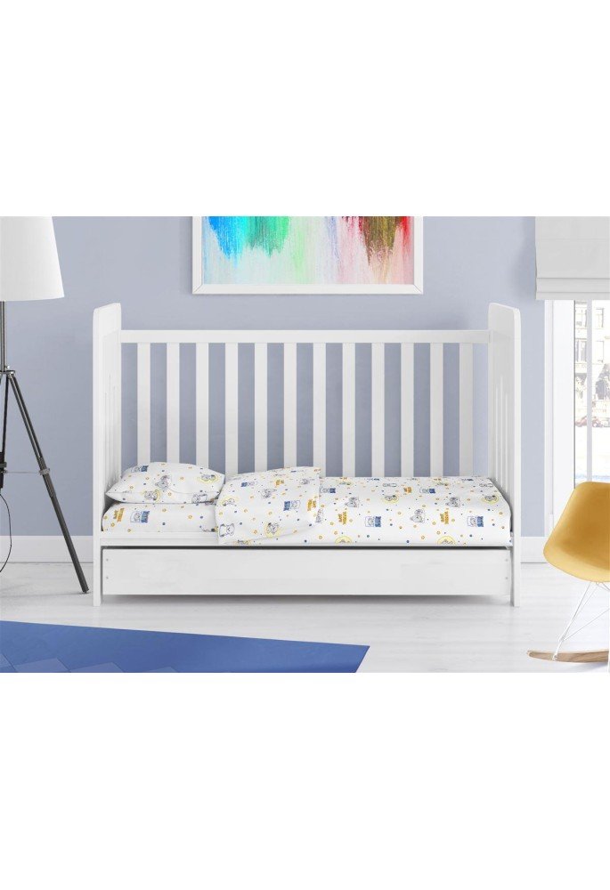 ΣΕΝΤΟΝΙΑ ΕΜΠΡΙΜΕ ΣΕΤ 3 τεμ bebe Sweet Dreams 554 120X160 White-Sky Blue 100% Cotton ΣΕΝΤΟΝΙΑ ΕΜΠΡΙΜΕ ΣΕΤ 3 τεμ bebe Sweet Dreams 554 120X160 White-Sky Blue 100% Cotton