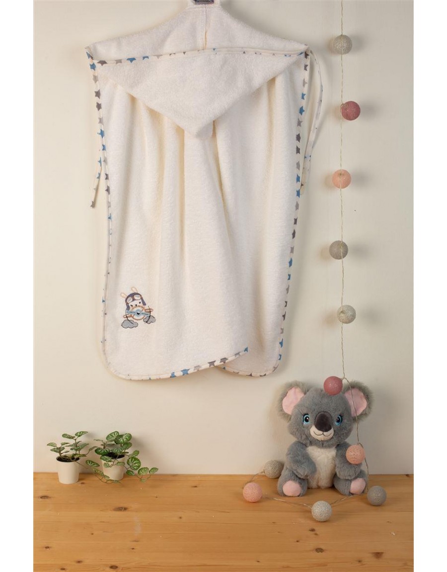 ΚΑΠΑ Με Κέντημα bebe Airplane 157 75X85 Λευκό 100% Cotton