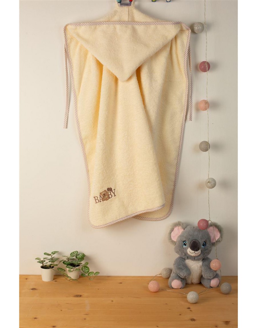 ΚΑΠΑ Με Κέντημα bebe Baby Bear 164 75X85 Εκρού 100% Cotton