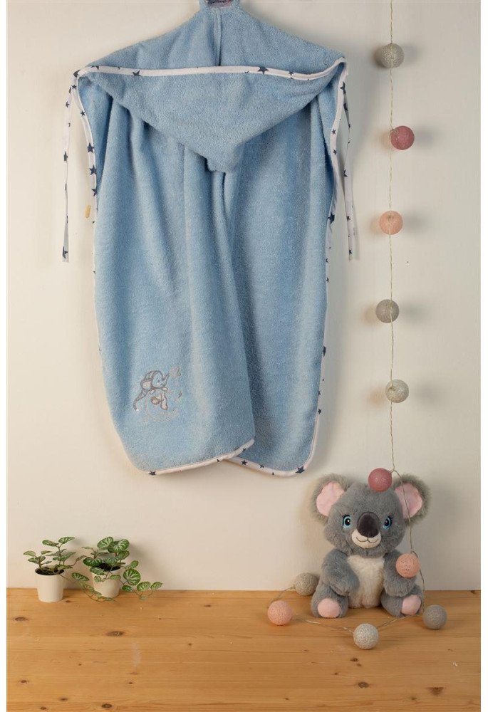 ΚΑΠΑ Με Κέντημα bebe Dreaming Elephant 166 75X85 Σιελ 100% Cotton