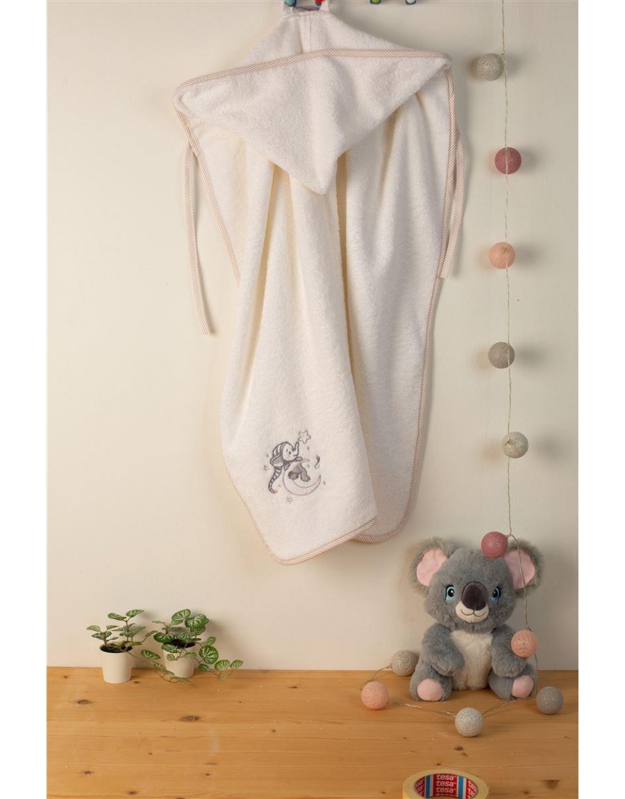 ΚΑΠΑ Με Κέντημα bebe Dreaming Elephant 168 75X85 Λευκό 100% Cotton