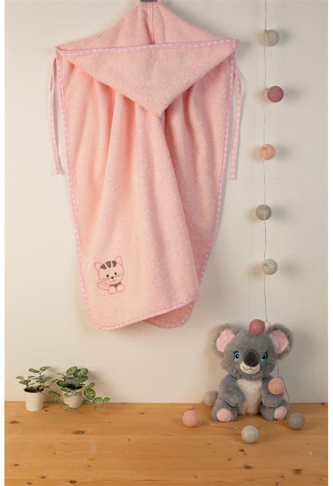 ΚΑΠΑ Με Κέντημα bebe Kitty 136 75X85 Ροζ 100% Cotton