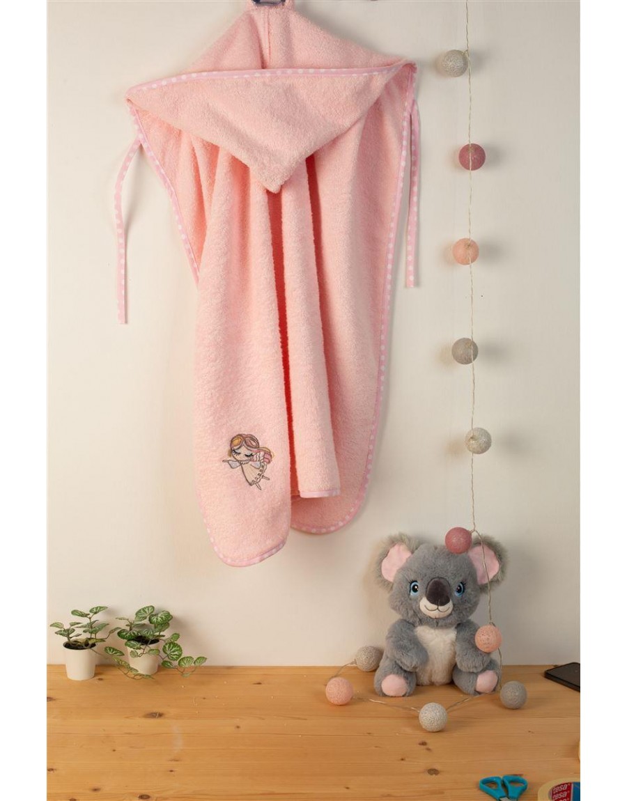 ΚΑΠΑ Με Κέντημα bebe Little Angel 141 75X85 Ροζ 100% Cotton