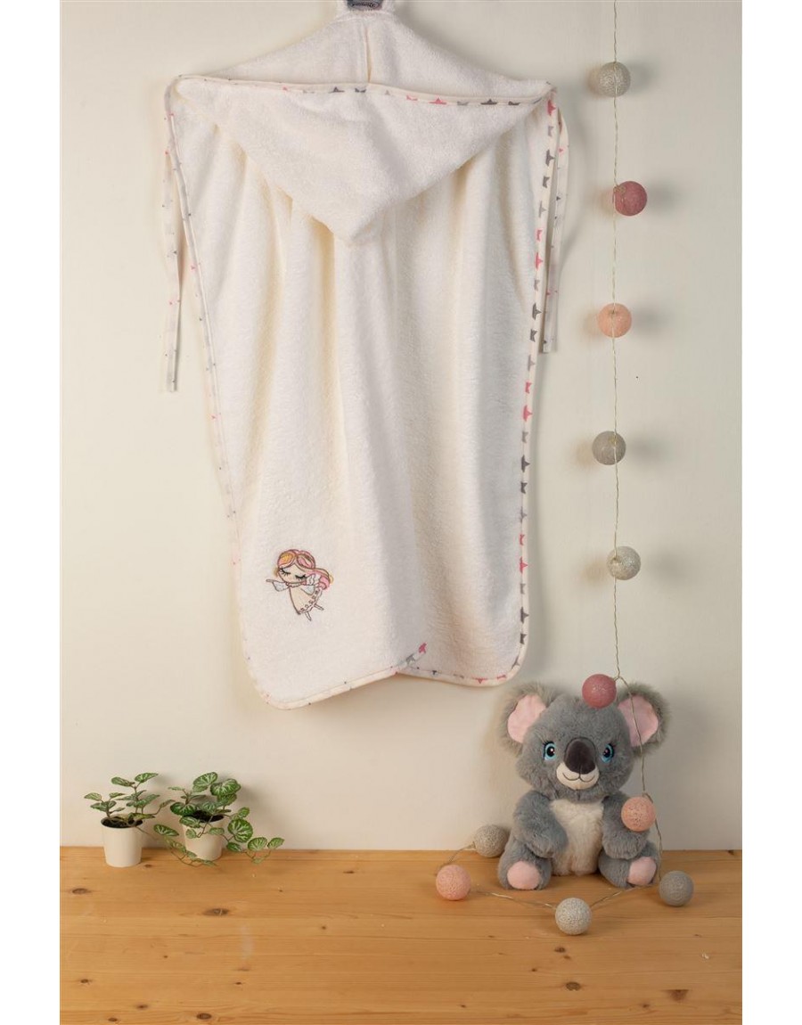 ΚΑΠΑ Με Κέντημα bebe Little Angel 142 75X85 Λευκό 100% Cotton