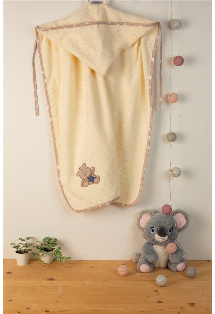 ΚΑΠΑ Με Κέντημα bebe Star Bear 153 75X85 Εκρού 100% Cotton