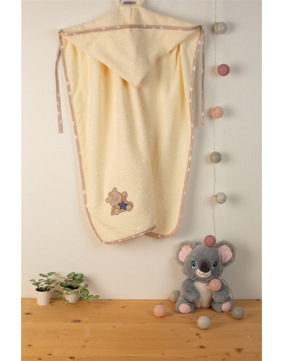 ΚΑΠΑ Με Κέντημα bebe Star Bear 153 75X85 Εκρού 100% Cotton