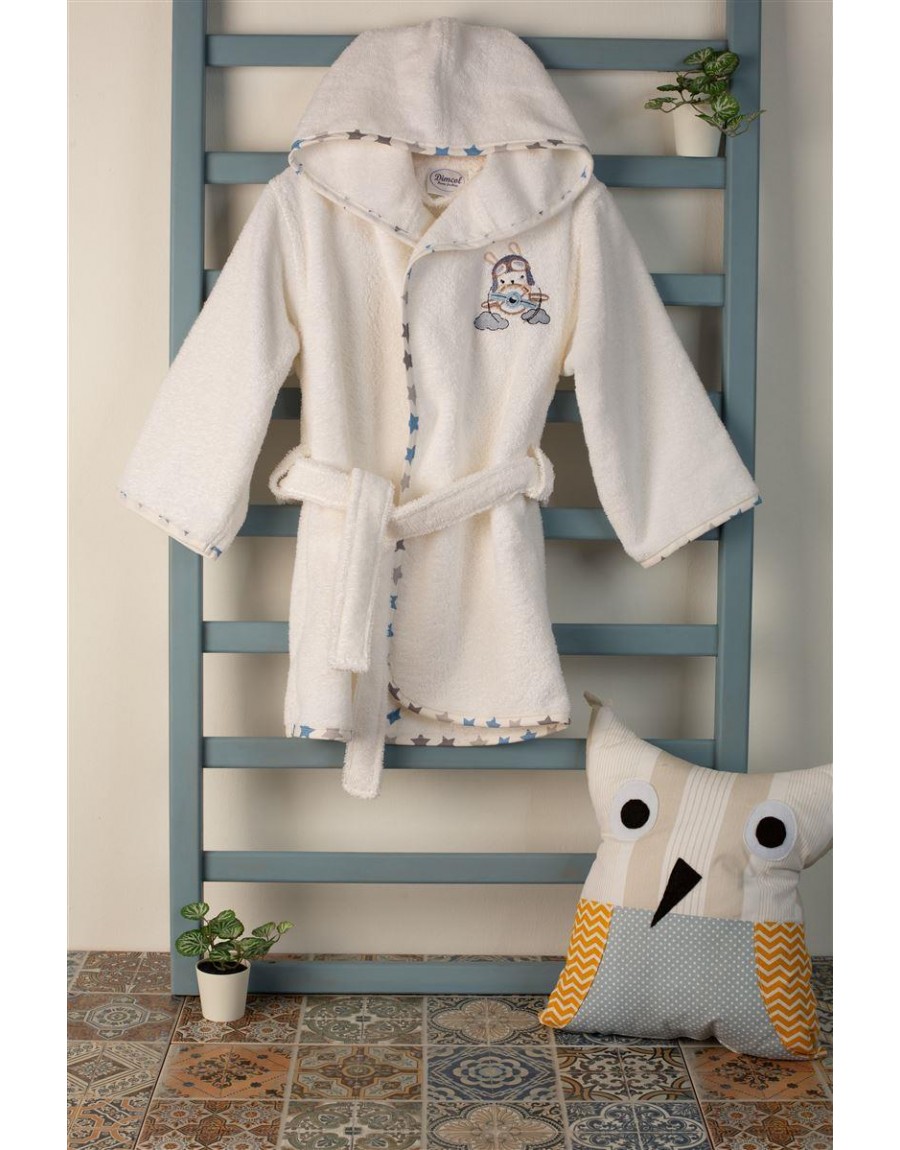 ΜΠΟΥΡΝΟΥΖΙ Με Κέντημα bebe Airplane 157 SIZE:02 Λευκό 100% Cotton