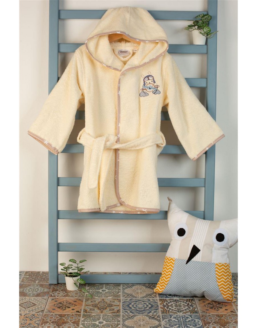 ΜΠΟΥΡΝΟΥΖΙ Με Κέντημα bebe Airplane 158 SIZE:02 Εκρού 100% Cotton