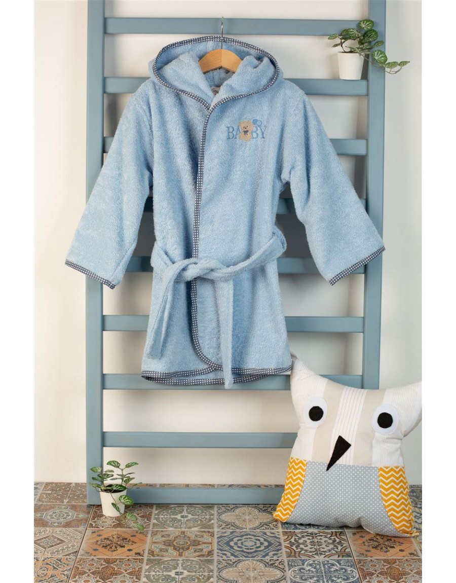 ΜΠΟΥΡΝΟΥΖΙ Με Κέντημα bebe Baby Bear 161 SIZE:02 Σιελ 100% Cotton